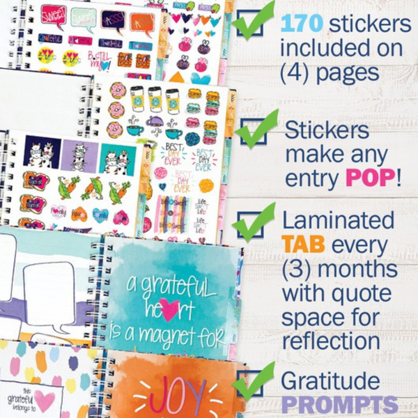 Gratitude Journal with Stickers--Non-date 52 Week
