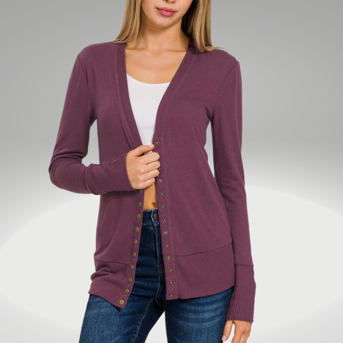 Snap Button Cardigan – Jean Junky